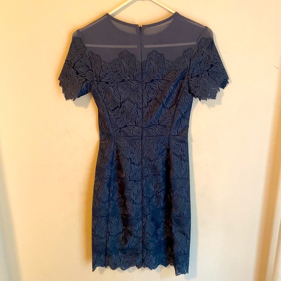 Reiss Bluish Grey Lace Appliqué Dress BNWOT - Picture 2 of 7